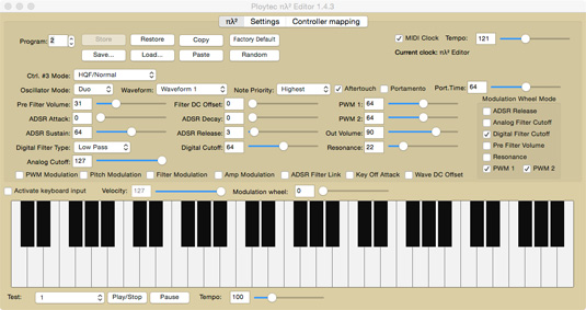 PL2 mini synth editor